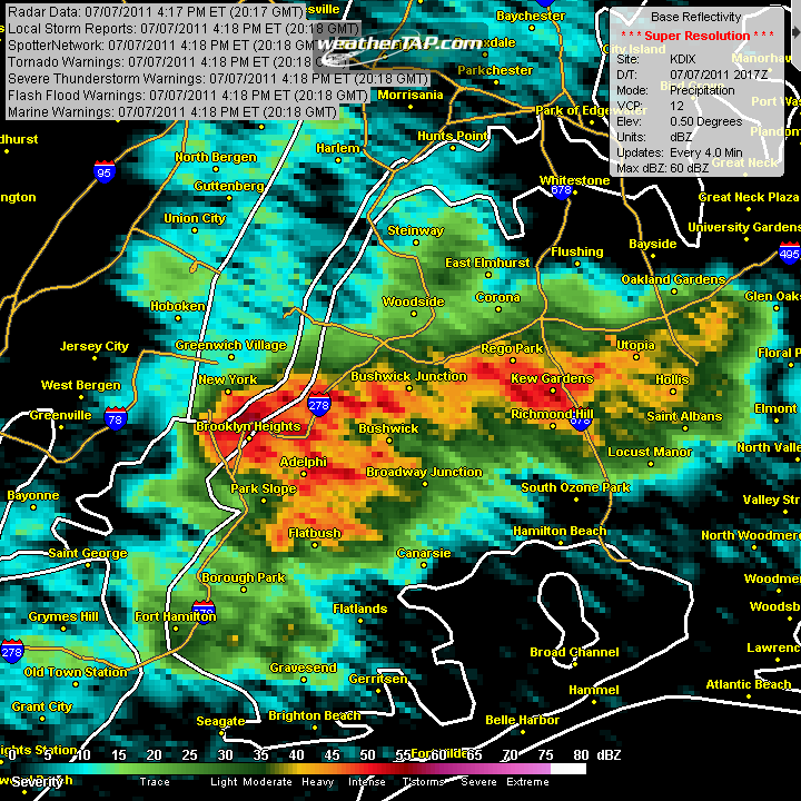 NYC summer thunderstorms